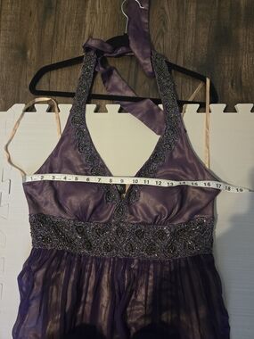 Purple Silk Dress With Ornate Beading